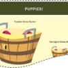 Learn how to adopt and settle a rescue dog course screenshot of two buckets representing the amount of stress a dog can handle. The puppy bucket is very large compared to a very small bucket for the teenager.